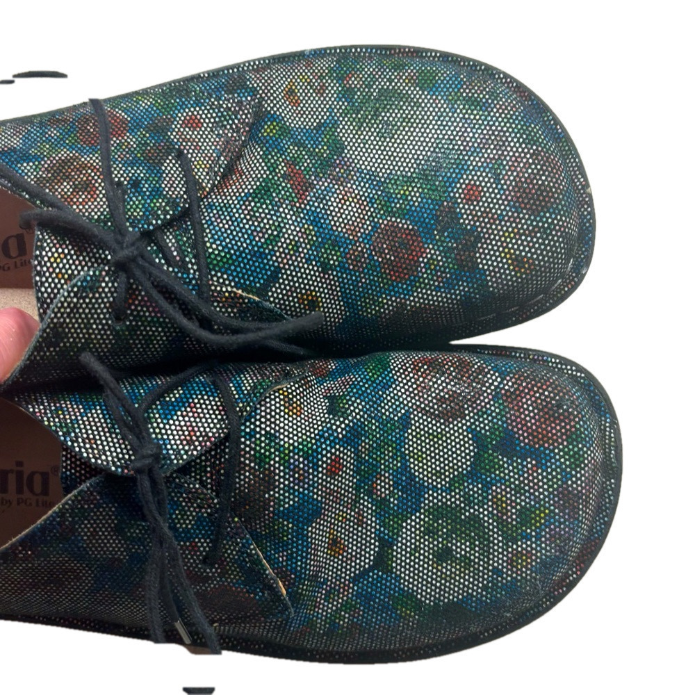 Alegria womens Bree multi dot floral oxford laced leather upper textured shoes - Picture 6 of 8